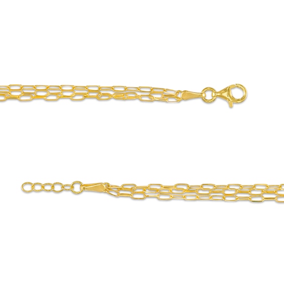 1.7mm Triple Strand Forzatina Cable Chain Bracelet in Solid 10K Gold – 7.25"