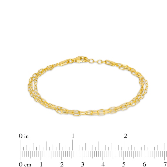 1.7mm Triple Strand Forzatina Cable Chain Bracelet in Solid 10K Gold – 7.25"