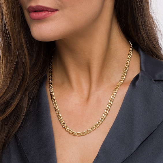 6.1mm Mariner Chain Necklace in Hollow 14K Gold - 20"