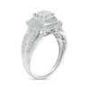 0.50 CT. T.W. Princess-Cut Multi-Diamond Vintage-Style Engagement Ring in 10K White Gold