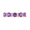 Thumbnail Image 3 of 4.0mm Amethyst and White Topaz Duo Five Stone Alternating Stackable Band in Sterling Silver with Rose Rhodium