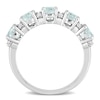 Thumbnail Image 4 of 4.0mm Aquamarine and White Topaz Duo Five Stone Alternating Stackable Band in Sterling Silver