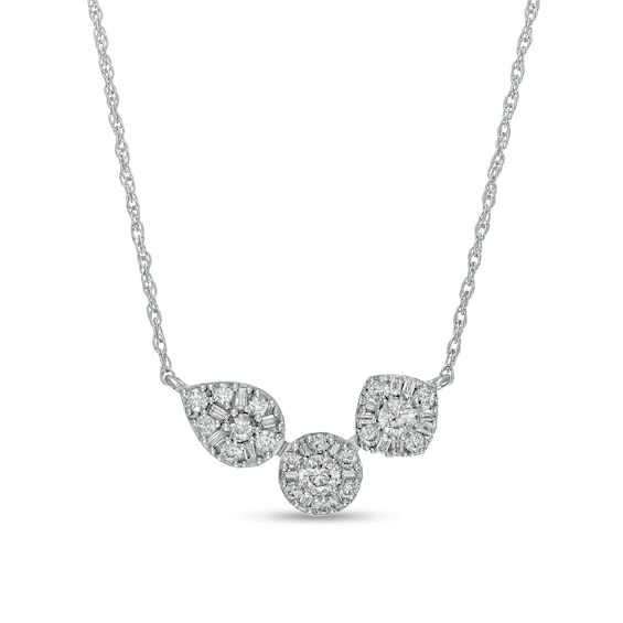 0.50 CT. T.W. Composite Multi-Shape Diamond Necklace in Sterling Silver