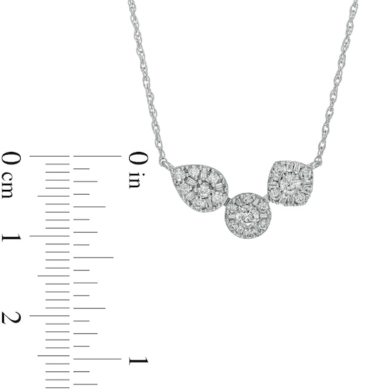 0.50 CT. T.W. Composite Multi-Shape Diamond Necklace in Sterling Silver