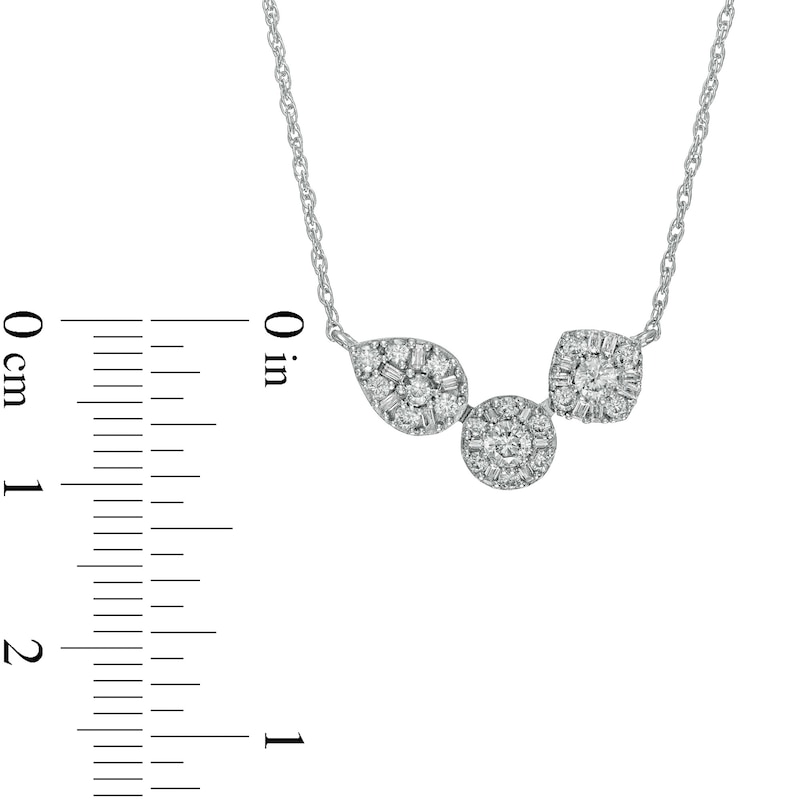 0.50 CT. T.W. Composite Multi-Shape Diamond Necklace in Sterling Silver|Peoples Jewellers