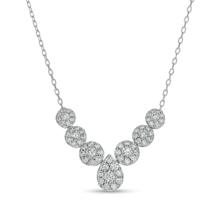 1.00 CT. T.W. Composite Pear-Shaped Diamond Necklace in 10K White Gold