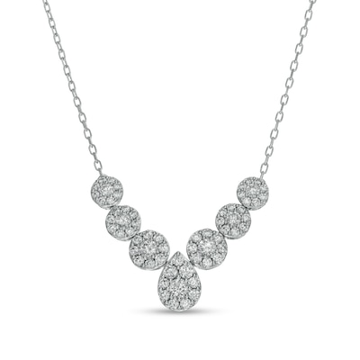 1.00 CT. T.W. Composite Pear-Shaped Diamond Necklace in 10K White Gold