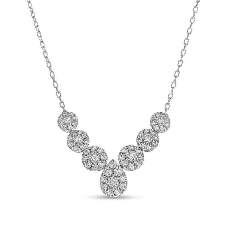 1.00 CT. T.W. Composite Pear-Shaped Diamond Necklace in 10K White Gold|Peoples Jewellers