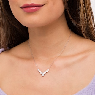 1.00 CT. T.W. Composite Pear-Shaped Diamond Necklace in 10K White Gold