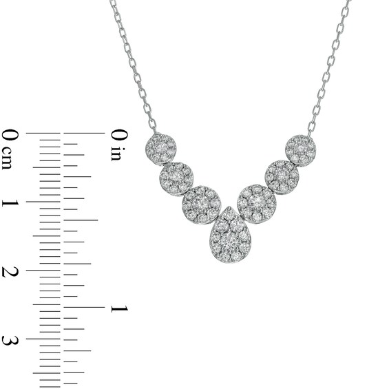 1.00 CT. T.W. Composite Pear-Shaped Diamond Necklace in 10K White Gold