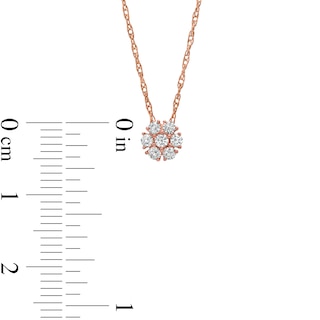 0.20 CT. T.W. Composite Diamond Flower Pendant in 10K Rose Gold