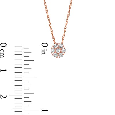 0.20 CT. T.W. Composite Diamond Flower Pendant in 10K Rose Gold