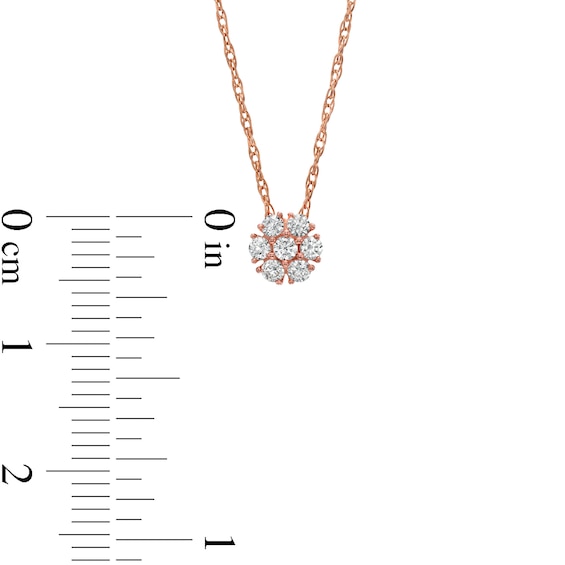 0.20 CT. T.W. Composite Diamond Flower Pendant in 10K Rose Gold