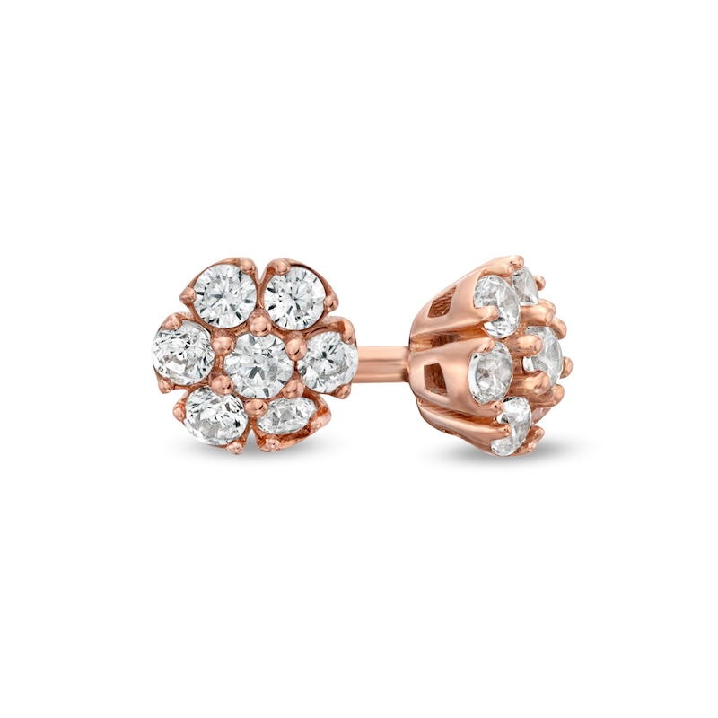 0.20 CT. T.W. Composite Diamond Flower Stud Earrings in 10K Rose Gold|Peoples Jewellers