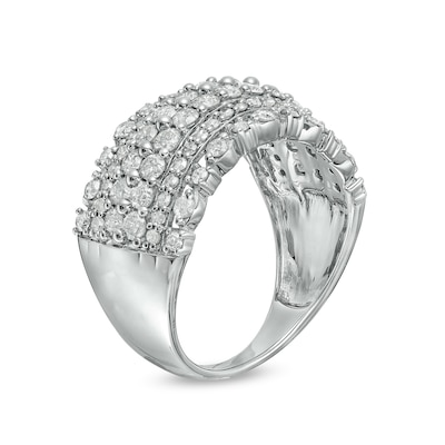 1.45 CT. T.W. Diamond Multi-Row Anniversary Band in 10K Gold