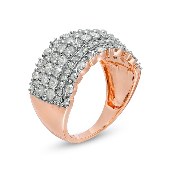 1.45 CT. T.W. Diamond Multi-Row Anniversary Band in 10K Rose Gold