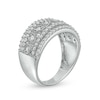 Thumbnail Image 3 of 0.95 CT. T.W. Diamond Multi-Row Leaf Anniversary Band in Sterling Silver