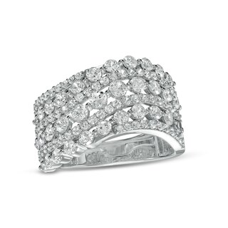 1.95 CT. T.W. Diamond Multi-Row Wave Anniversary Band in 10K Gold