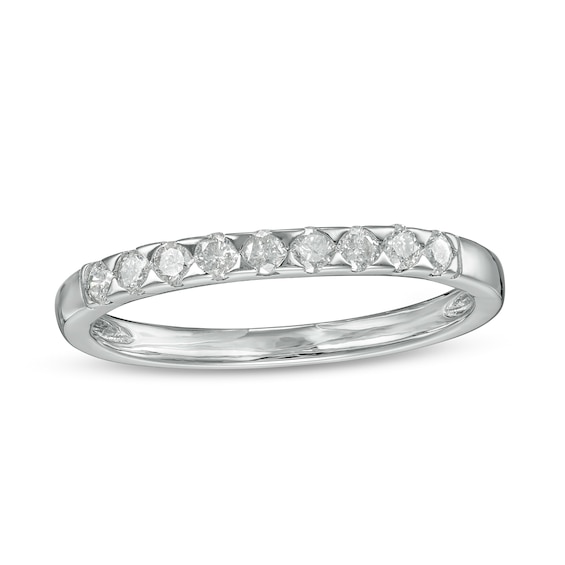 0.29 CT. T.W. Diamond Nine Stone Anniversary Band in Sterling Silver