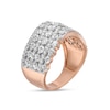 Thumbnail Image 2 of 1.95 CT. T.W. Diamond Multi-Row Wave Anniversary Band in 10K Rose Gold