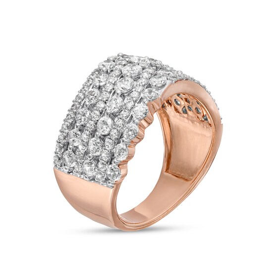 1.95 CT. T.W. Diamond Multi-Row Wave Anniversary Band in 10K Rose Gold