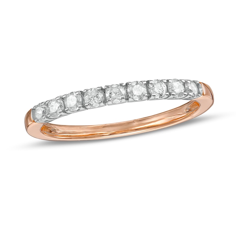 0.29 CT. T.W. Diamond Nine Stone Anniversary Band in 10K Rose Gold|Peoples Jewellers