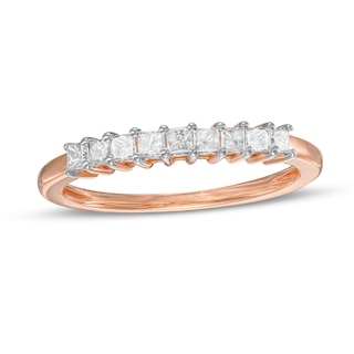 0.29 CT. T.W. Princess-Cut Diamond Nine Stone Anniversary Band in 10K Rose Gold