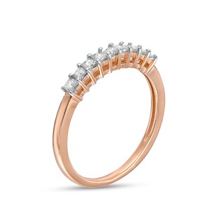 0.29 CT. T.W. Princess-Cut Diamond Nine Stone Anniversary Band in 10K Rose Gold