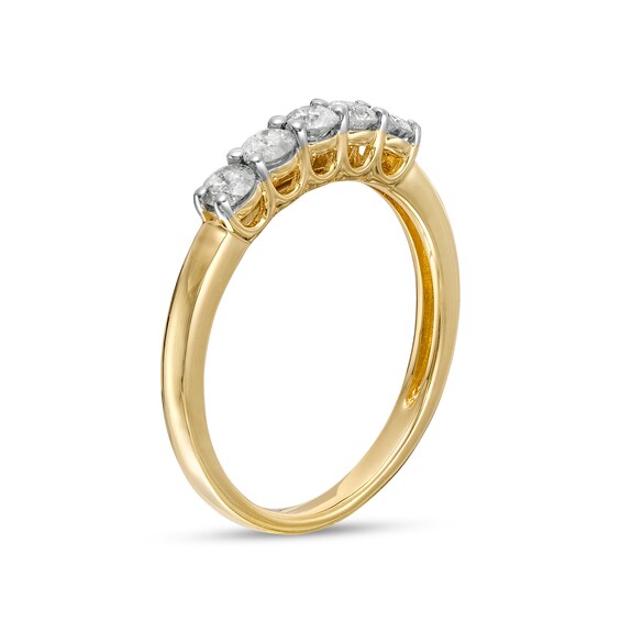 0.45 CT. T.W. Diamond Five Stone Anniversary Band in 10K Gold