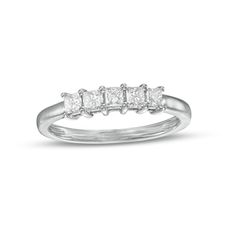 0.45 CT. T.W. Princess-Cut Diamond Five Stone Anniversary Band in 10K Gold