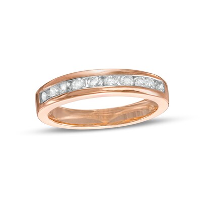 0.45 CT. T.W. Diamond Ten Stone Anniversary Band in 10K Rose Gold