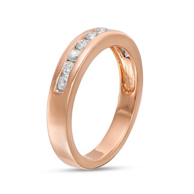 0.45 CT. T.W. Diamond Ten Stone Anniversary Band in 10K Rose Gold