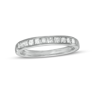 0.45 CT. T.W. Princess-Cut Diamond Ten Stone Anniversary Band in 10K White Gold