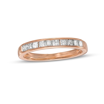 0.45 CT. T.W. Princess-Cut Diamond Ten Stone Anniversary Band in 10K Rose Gold