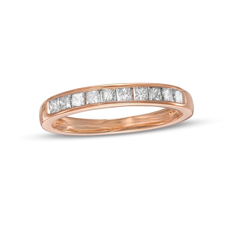 0.45 CT. T.W. Princess-Cut Diamond Ten Stone Anniversary Band in 10K Rose Gold|Peoples Jewellers