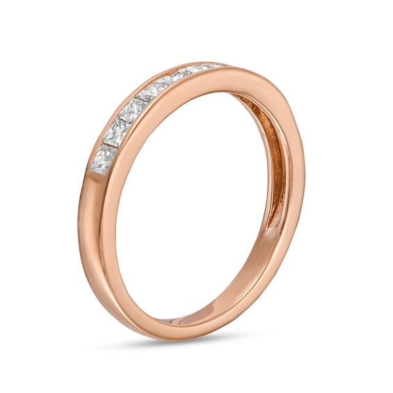 0.45 CT. T.W. Princess-Cut Diamond Ten Stone Anniversary Band in 10K Rose Gold