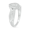 Thumbnail Image 2 of Composite Pear-Shaped Diamond Accent Crossover Twist Shank Ring in Sterling Silver