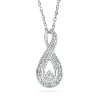 Diamond Accent Infinity Loop Pendant in Sterling Silver