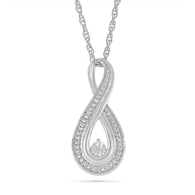 Diamond Accent Infinity Loop Pendant in Sterling Silver