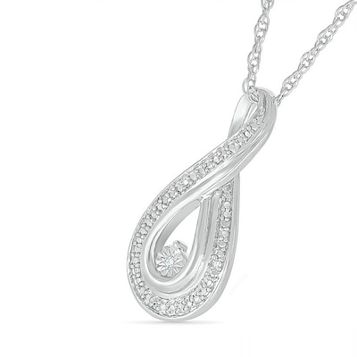 Diamond Accent Infinity Loop Pendant in Sterling Silver