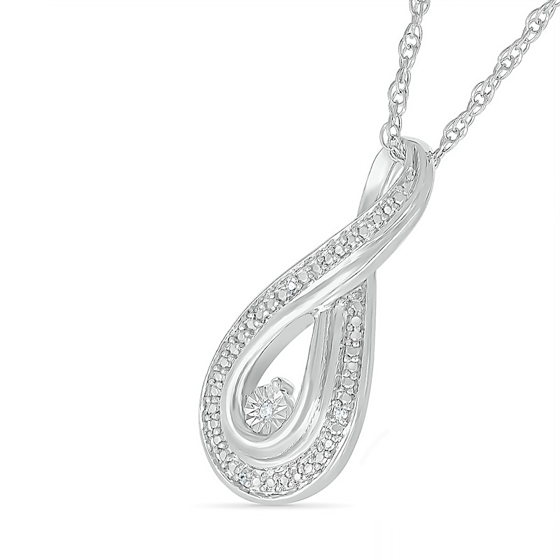 Diamond Accent Infinity Loop Pendant in Sterling Silver|Peoples Jewellers