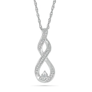 Diamond Accent Infinity Twist Pendant in Sterling Silver