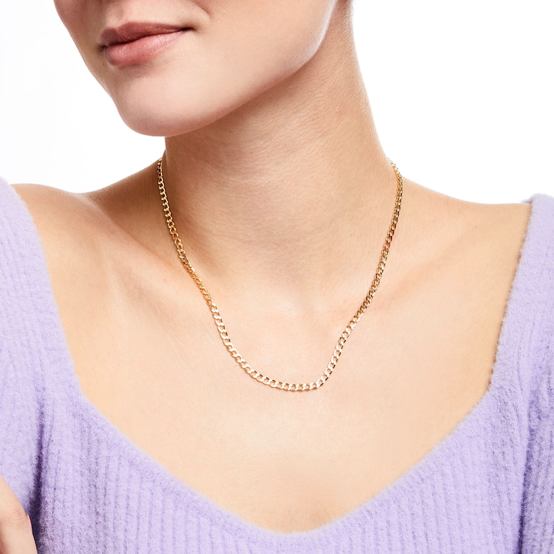 3.5mm Curb Chain Necklace in Hollow 10K Gold|Peoples Jewellers