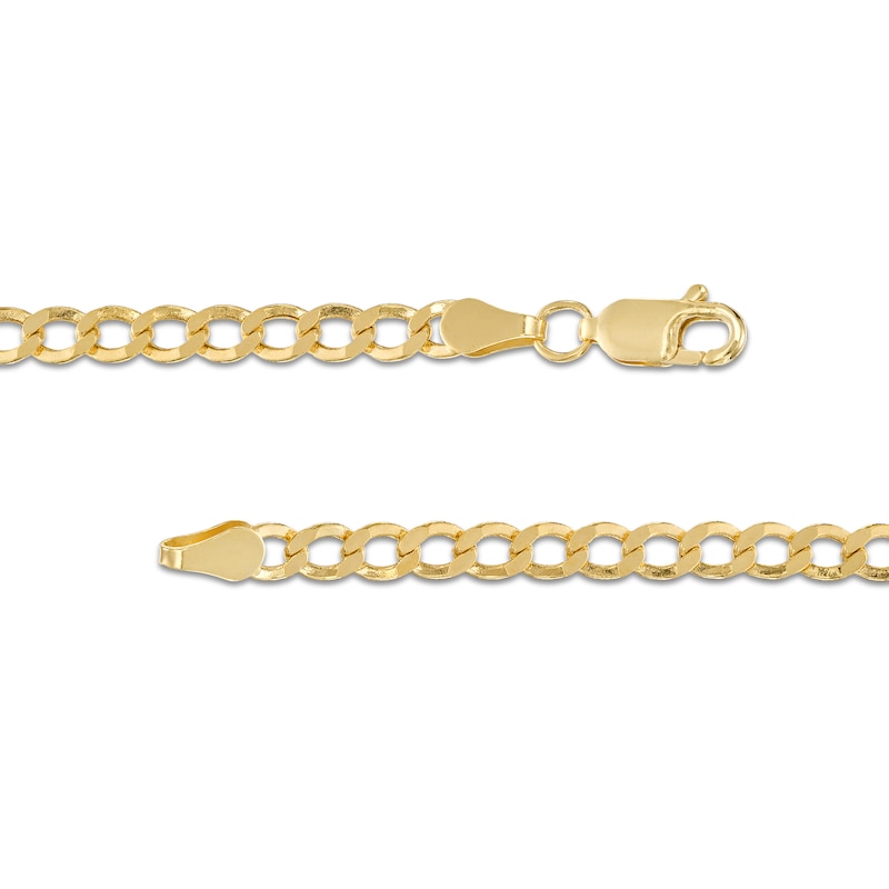 3.5mm Curb Chain Necklace in Hollow 10K Gold - 18"