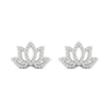 By Women for Women 0.25 CT. T.W. Diamond Lotus Flower Stud Earrings in 10K White Gold