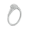 0.16 CT. T.W. Composite Oval Diamond Frame Vintage-Style Promise Ring in 10K White Gold