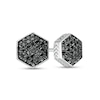 Thumbnail Image 0 of Vera Wang Men 0.37 CT. T.W. Hexagonal Black Multi-Diamond Stud Earrings in Sterling Silver and Black Ruthenium