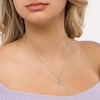 Thumbnail Image 1 of Diamond Accent Tilted Double Heart Outline Pendant in Sterling Silver