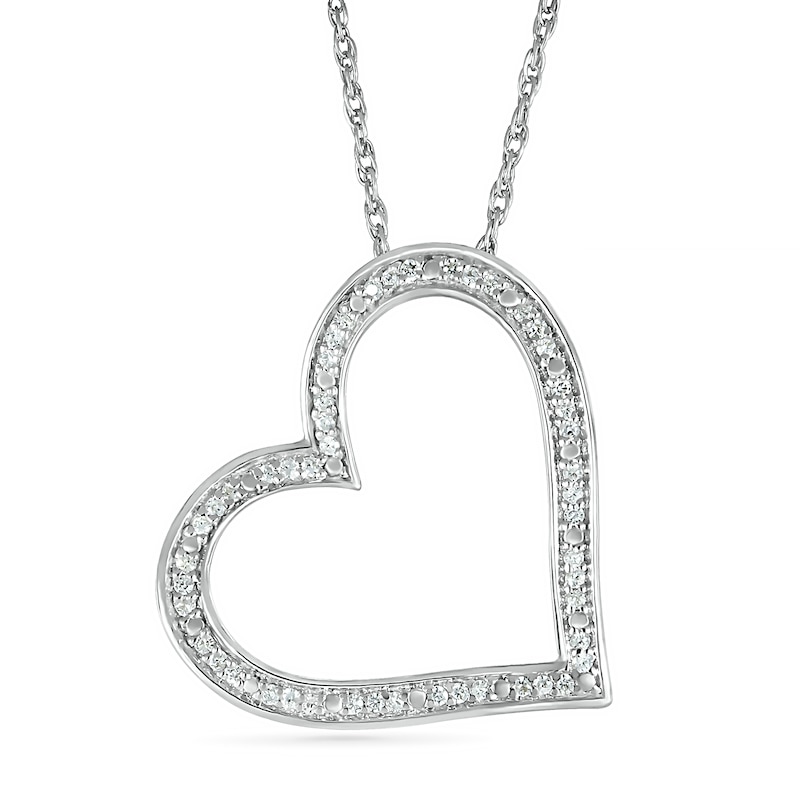 0.085 CT. T.W. Diamond Heart Pendant in Sterling Silver
