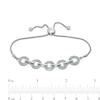 Thumbnail Image 2 of Diamond Accent Alternating Link Bolo Bracelet in Sterling Silver – 9.5"